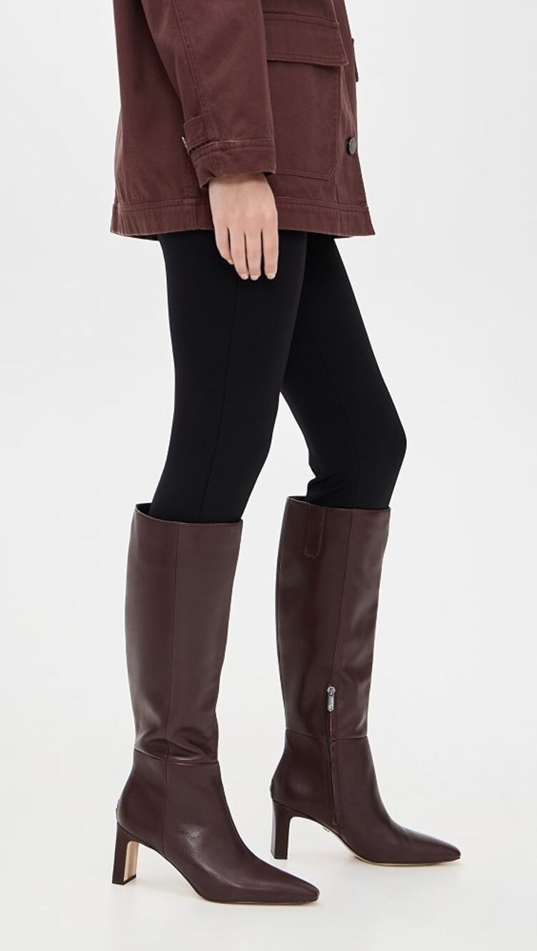 Sam Edelman Sylvia Tall Boots Knee High Leather Pointed Toe Old Money Fall 9